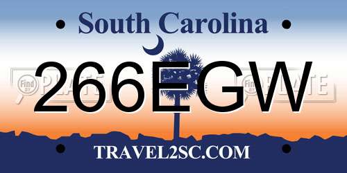 266EGW South Carolina License Plate