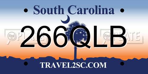 266QLB South Carolina License Plate