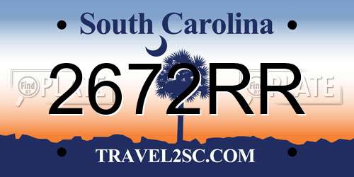 2672RR South Carolina License Plate