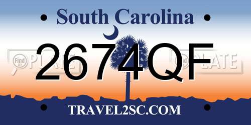 2674QF South Carolina License Plate
