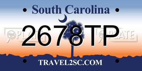 2678TP South Carolina License Plate