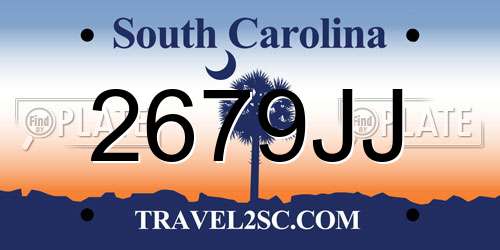 2679JJ South Carolina License Plate