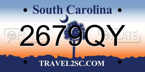 2679QY South Carolina License Plate