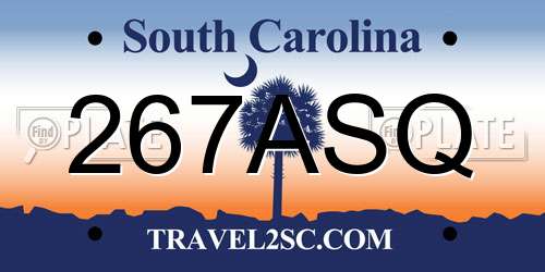 267ASQ South Carolina License Plate
