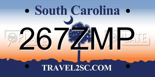 267ZMP South Carolina License Plate