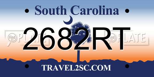 2682RT South Carolina License Plate