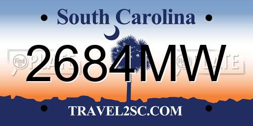 2684MW South Carolina License Plate