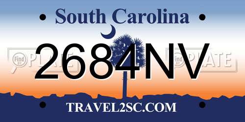 2684NV South Carolina License Plate
