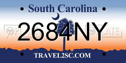2684NY South Carolina License Plate