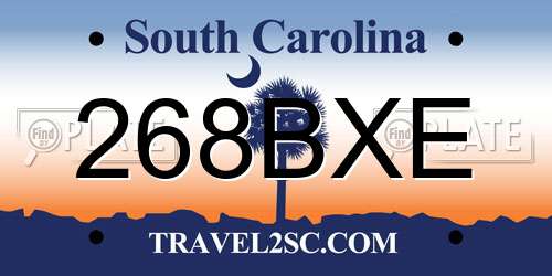 268BXE South Carolina License Plate