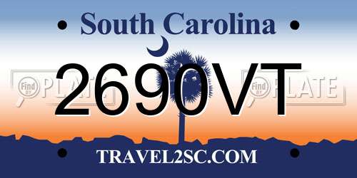 2690VT South Carolina License Plate