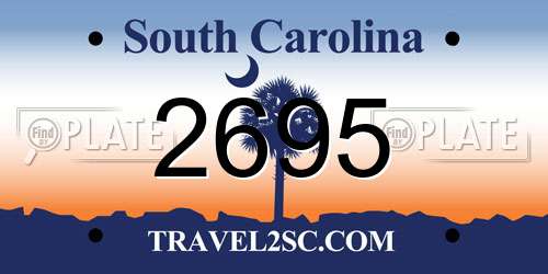 2695 South Carolina License Plate