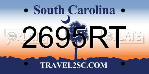 2695RT South Carolina License Plate