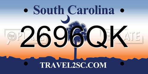 2696QK South Carolina License Plate