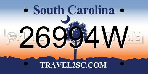 26994W South Carolina License Plate