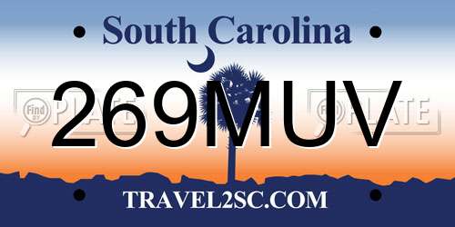 269MUV South Carolina License Plate