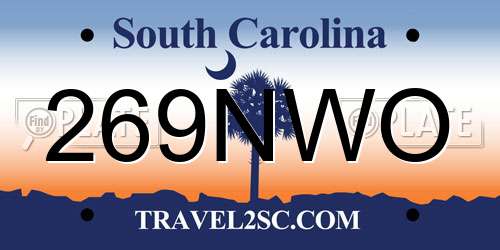 269NWO South Carolina License Plate