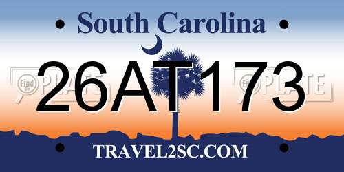 26AT173 South Carolina License Plate
