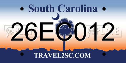 26EC012 South Carolina License Plate