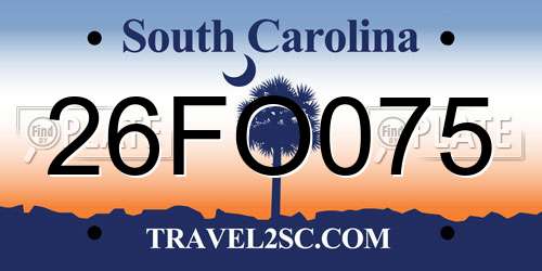 26FO075 South Carolina License Plate