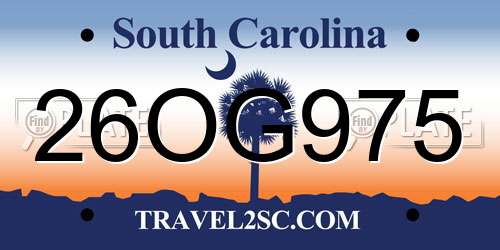 26OG975 South Carolina License Plate