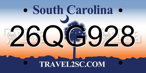 26QG928 South Carolina License Plate