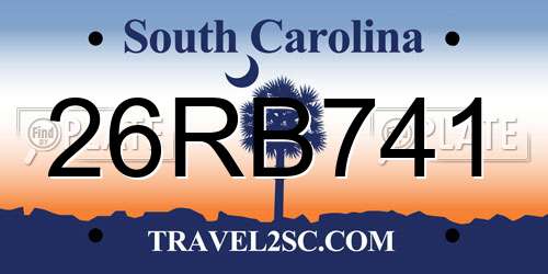 26RB741 South Carolina License Plate