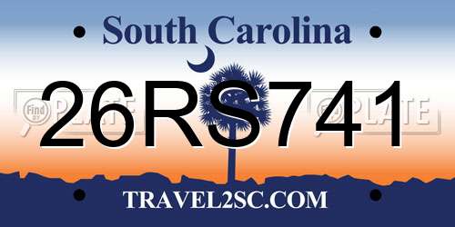 26RS741 South Carolina License Plate