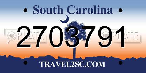 2703791 South Carolina License Plate