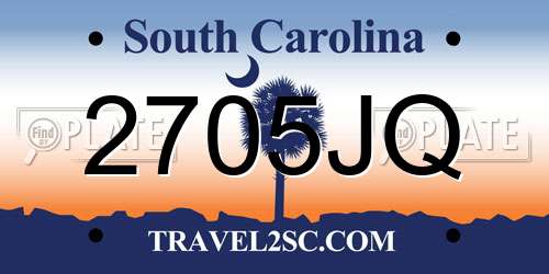 2705JQ South Carolina License Plate