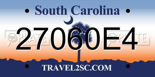 27060E4 South Carolina License Plate