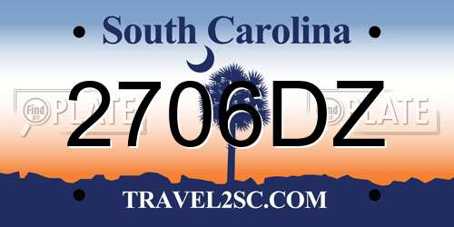 2706DZ South Carolina License Plate