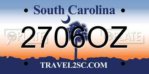 2706OZ South Carolina License Plate