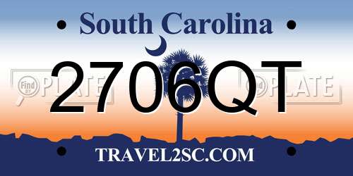 2706QT South Carolina License Plate