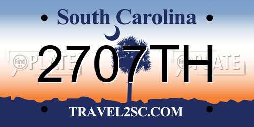 2707TH South Carolina License Plate