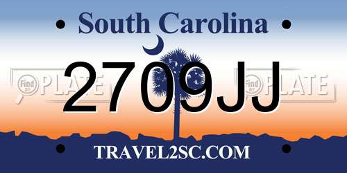 2709JJ South Carolina License Plate