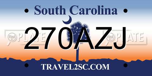 270AZJ South Carolina License Plate