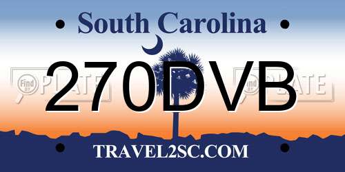 270DVB South Carolina License Plate