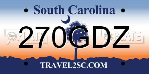 270GDZ South Carolina License Plate