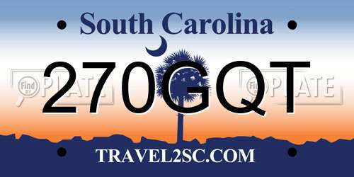 270GQT South Carolina License Plate