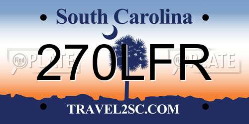 270LFR South Carolina License Plate