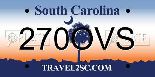 270OVS South Carolina License Plate