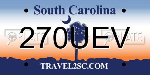 270UEV South Carolina License Plate