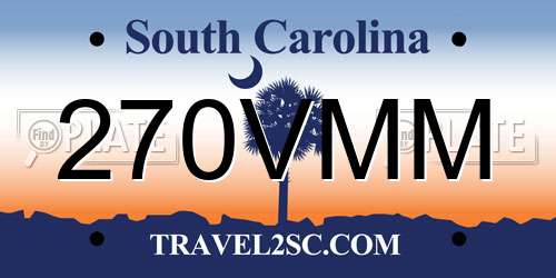 270VMM South Carolina License Plate