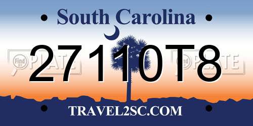 27110T8 South Carolina License Plate