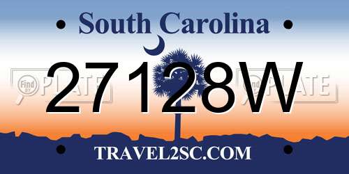27128W South Carolina License Plate