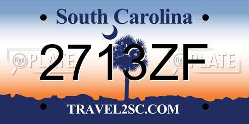 2713ZF South Carolina License Plate
