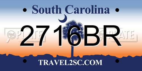2716BR South Carolina License Plate
