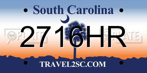 2716HR South Carolina License Plate