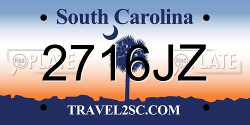 2716JZ South Carolina License Plate